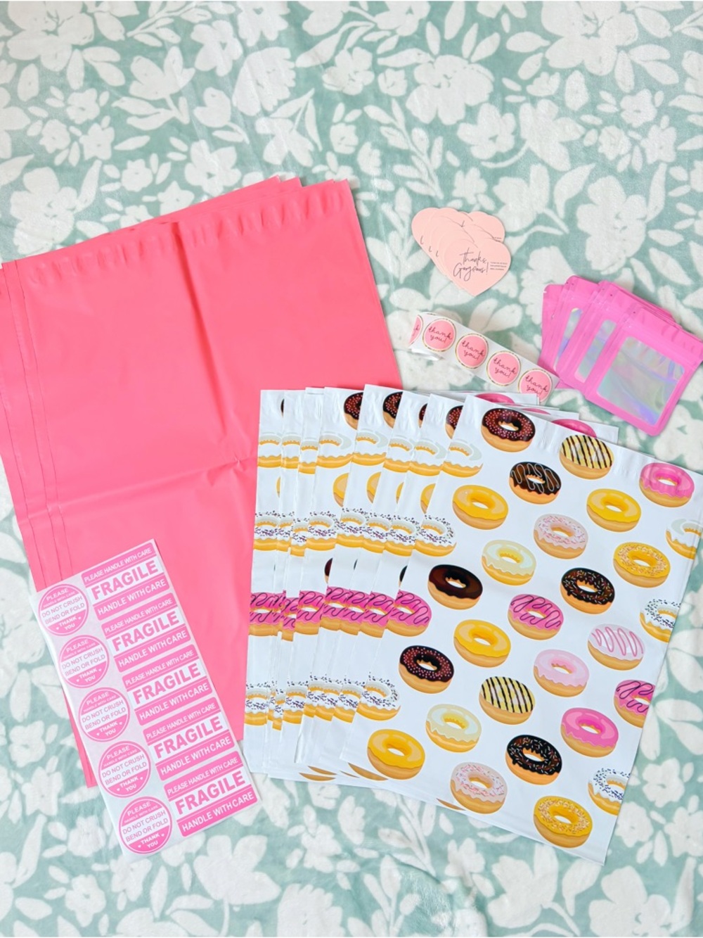 75 Piece Pink Donut Shipping Supply Bundle 🍩💕